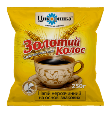 Напій нерозчинний на основі злакових "Золотий колос" ТМ Цикоринка, 250г